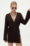 Women's Briana Ultra Soft Brown Kimono - 3