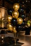10 Pieces Metallic Gold Black Balloon Bouquet – Helium Compatible Party Balloons - 2