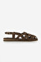 Women's Genuine Leather Striped Back-Strap Casual Sandals Zagolin Brown Suede - 3