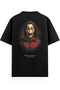 Men's / Women's Black Semi-Oversize T-Shirt La Casa De Papel Back Printed T-Shirt Movie Tshirt 1429