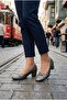 9640 Nur Stone Detailed Comfortable 5 cm Low Heeled Women's Shoes - 6