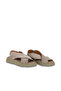 Gray Suede Women's Flat Sandals - 5