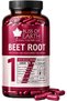 Beetroot Extract Capsules, 120 Capsules (10,000mg) | High Strength Red Beet Supplement | Supports Blood Circulation, Heart Health & Energy