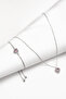 Silver Color Heart Charm Zircon Stone Necklace and Bracelet Set