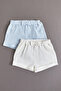 Schiffli Detail Shorts with Elastic Waist