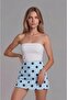 Women's Polka Dot Mini Skirt with Shorts - 3