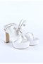 Women's Stone Detailed Platform Heeled Evening Dress and Bridal Shoes Satin - 2