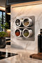 Solingen 4-Piece Magnetic Spice Rack Set 304 Stainless Steel Wall-Mounted Spice Organizer with Glass Lid - 4