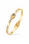 316L Steel Gold Color Snake Model Zircon Stone Detail Women's Handcuffs