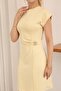 Yellow Draped Women's Dress with Gold Accessory Detail - 2