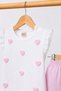 Baby Girl Heart Appliqued Summer 2-Piece Set with Scallop Sleeves and Cotton Shorts, 3-12 Months - 4