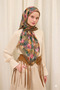 Organic Cotton Viscose Scarf Special Design Peony Flower Lightweight Stylish