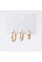3-Piece Enameled Zircon Stone White Women's Hoop Steel Earrings - 2