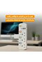 قابس بريطاني مع مخرج طاقة عالمي مزود بإضاءة LED، شريط طاقة متعدد المنافذ مع منفذ USB للشحن السريع، 10 أمبير، 2000 واط - أبيض - 4