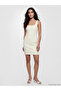 Esvab • Modern & Distinctive Square Collar Waist-Slit Mini Dress