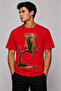 Men's Oversize T-Shirt Sitting Elephant Printed 100% Cotton T-Shirt Comfortable Fit