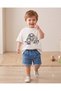 Children's Oversize Printed T-Shirt Space Themed Astronaut Pattern Unisex Cotton Kids T-Shirt