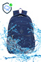 Galb Navy Blue Tr1 Unisex Lux Crinkle Fabric Backpack Daily Bag Monkey Keychain Camping - 7