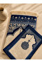 Zippered Mihrap Patterned Navy Blue Prayer Rug with Bag Cl001 - 3