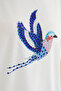 Stoned Bird Printed Crew Neck Casual T-Shirt - 5