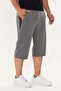 Men's Cotton Zipper Detailed Capri Pants Anthracite Melange-6076 - 6