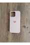 iPhone 15 Pro Max Heart Printed Velvet Inside Silicone Phone Case (Powder) - 7