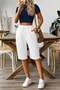 Women's Comfortable Cut Capri Shorts with Elastic Waistband - 2