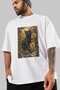 For the Sake of Cats 89 Front Cat Printed White Oversize T-Shirt 100% Cotton Unisex Cat Lover Premium Design - 3