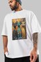For the Love of Cats 66 Front Cat Printed White Oversize T-Shirt 100% Cotton Unisex Cat Lover Premium Design - 3