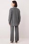 Women's Plus Size Pearl Zipper Oversize Crew Neck Long Sleeve Knitwear Wide Leg Suit Casual - 5