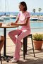 Women's Plus Size Crop Top Spanish Flare Suit Crew Neck Short Sleeve Casual Knitted Daily Modern - 3