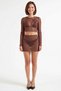 Women's Plus Size Floral Applique Streamer Knitted Short Blouse Skirt Set Beach Collection Daily Casual - 4