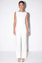 Women's Plus Size Boat Neck Sleeveless Crop Blouse Wide Fit Pants Set Relaxed Fit Casual Modern - 4