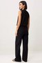 Women's Plus Size V-Neck Sleeveless Tie Linen-Look Vest Wide-Leg High-Waist Pants Set - 5