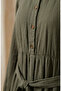 Hakim Collar Half Button Belted Dress 0302-10 Dark Khaki - 4