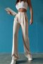 Women's Cream Timeless Design Pleated Trousers