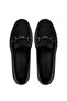 Women's Genuine Leather Black Loafer Shoes - 6