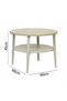 Saxony Round End Table |End Table | L60xW60xH45cm-Light Oak/Beige - 6