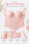 Pink Color Sequined Shiny Corset Bustier
