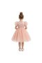 - Pink Puff Sleeve Tulle Flower Girl Dress - 1Y to 10Y - 3