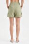 Women's 100% cotton shorts with side pocket detail - 3