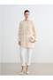 New Season Beige Crew Neck Patterned Women's Tunic - 5