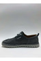 Genuine Leather Nubuck Lace-Up Gray Color Daily Comfortable Sandal Model Flexible Summer Men's Shoes - 3