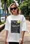 For the Love of Cats 45 Front Cat Printed White Oversize T-Shirt 100% Cotton Unisex Cat Lover Premium Design - 5