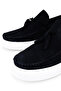 Men's Genuine Leather Navy Blue Suede Loafers - 3