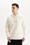 Ar-Ma Men's Hooded Sweatshirt with Text Print, Pocketless, Knitted Fabric, Regular Fit, 70% Cotton, 30% Polyester 3 - 4
