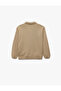 Zipper Detailed Long Sleeve Polo Collar Knitwear School Sweater - 3