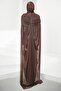 Brown Capelet Evening Dress with Drawstring Front and Stones - 5