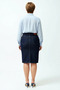 Women's Plus Size High Waist Pencil Cut Denim Skirt Slit Midi Length Comfortable Flexible Casual Modern - 5