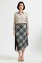 Women's Plus Size Asymmetrical Cut Plaid Patterned Tulle Knitted Midi Skirt Flexible Structure Daily Comfortable Modern - 4